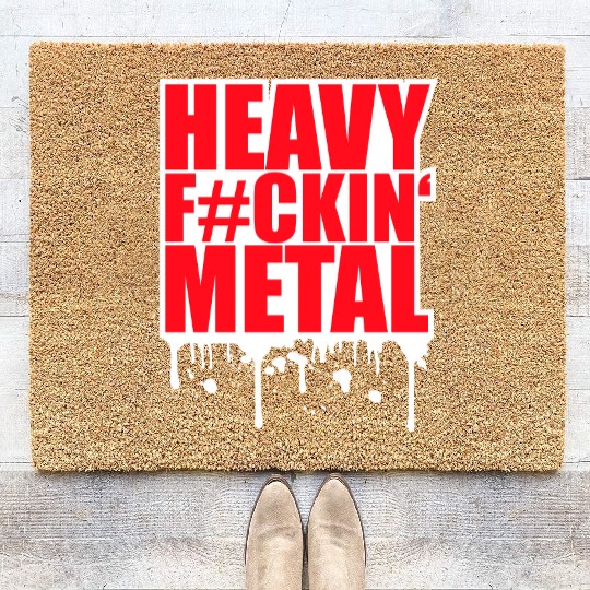 Heavy F#ckin' Metal Hard Rock Music Graffiti Spray Coir Doormats