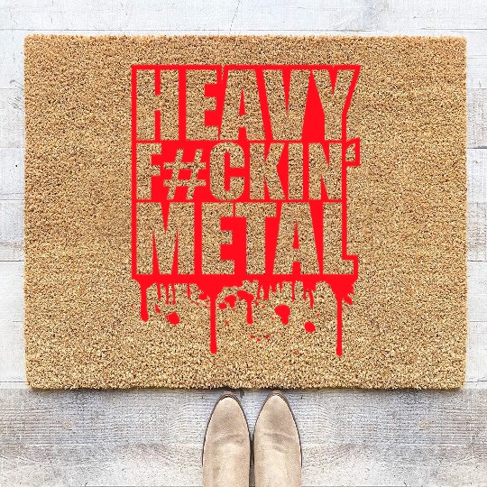 Heavy F#ckin' Metal Hard Rock Music Graffiti Spray Coir Doormats