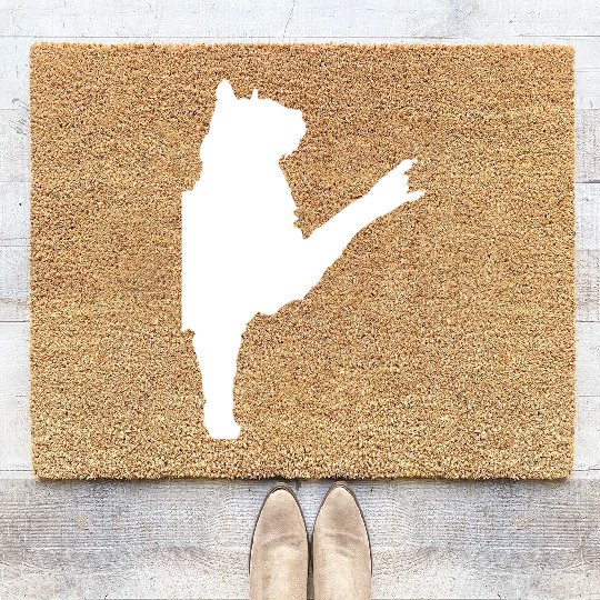 Cat Heavy Metal Hand Gesture Hard Rock Music Pet Coir Doormats