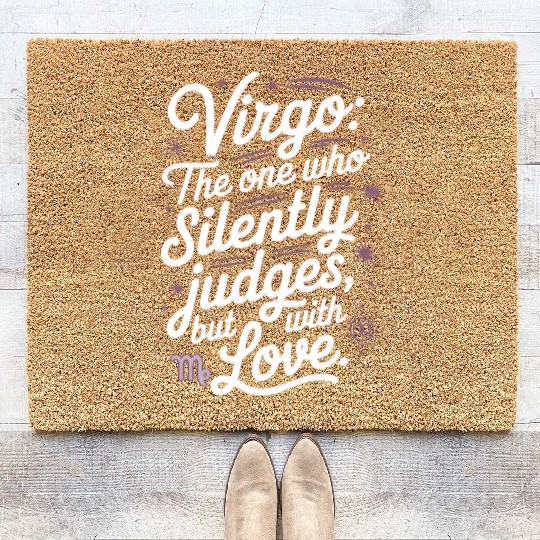 Funny Virgo Zodiac Quote Coir Doormats