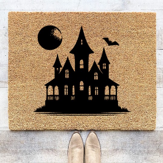 Full Moon Halloween Midnight Children's Haunted Coir Doormats