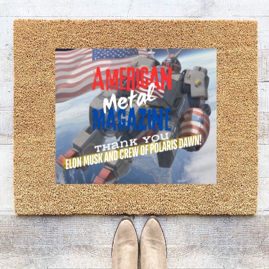 Elon Musk and Polaris Dawn crew A.M.M. 9-12 Coir Doormats