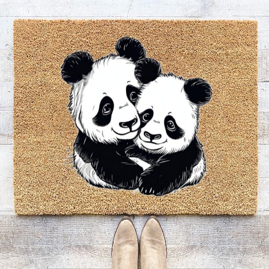 Cute Panda Coir Doormats