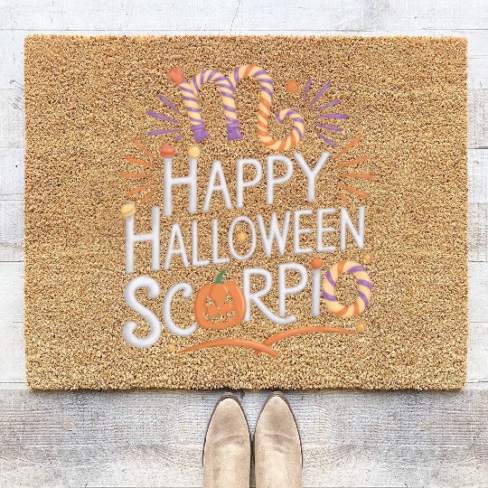 Happy Halloween, Scorpio Halloween Scorpio Quote Coir Doormats