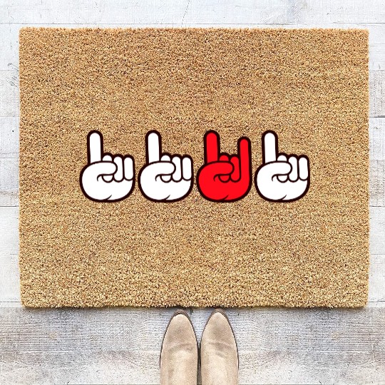 Be Different Heavy Metal Music Horns Hand Gesture Coir Doormats