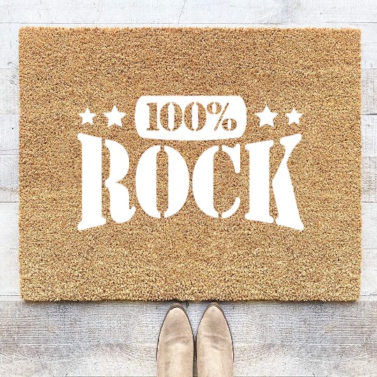 100 % Percent Rock Heavy Metal Music Text Logo Coir Doormats