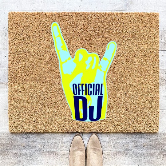 Official DJ Music Heavy Metal Horns Hand Gesture Coir Doormats