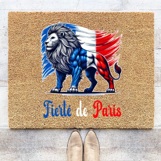 The pride of Paris flag design Coir Doormats