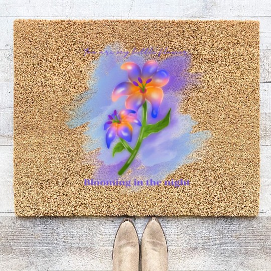 My Midnight Flower Coir Doormats