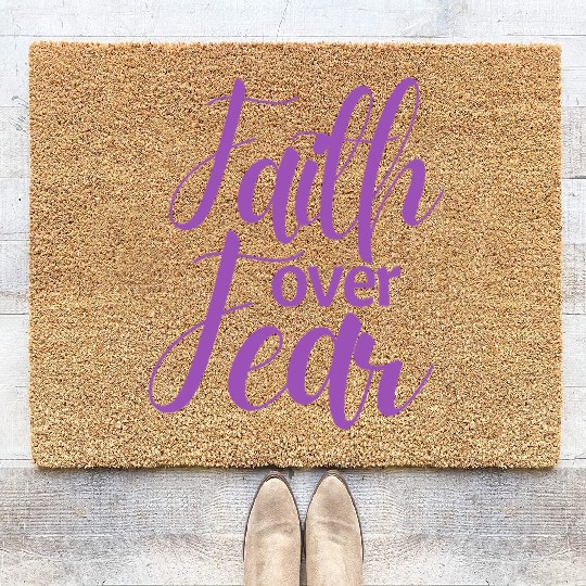 Faith Over Fear Coir Doormats