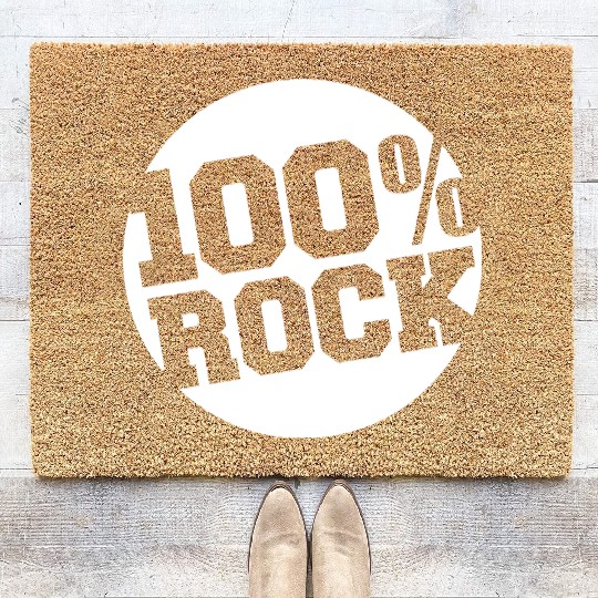 100 % Percent Rock Heavy Metal Music Text Logo Coir Doormats