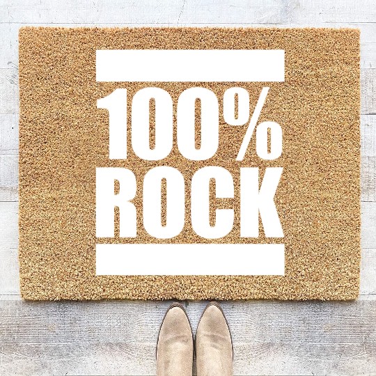 100 % Percent Rock Heavy Metal Music Text Logo Coir Doormats