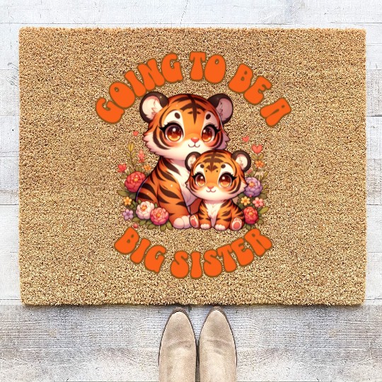 Become A Big Sister Sweet Tiger Coir Doormats