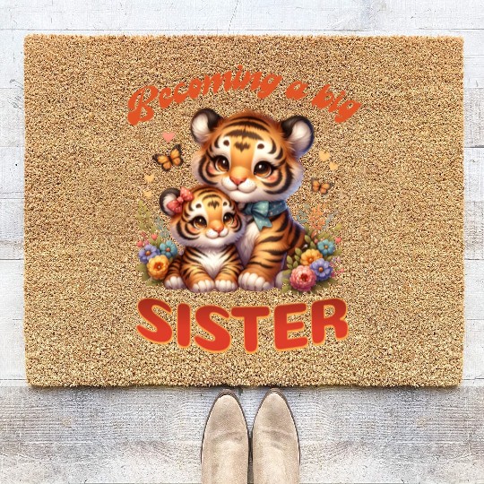 Soon I Will Be A Big Sister Sweet Tigers Coir Doormats