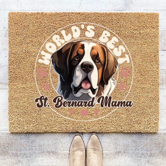 Saint Bernard Groovy St. Bernard Mama Coir Doormats