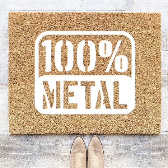 100 % Percent Rock Heavy Metal Music Text Logo Coir Doormats