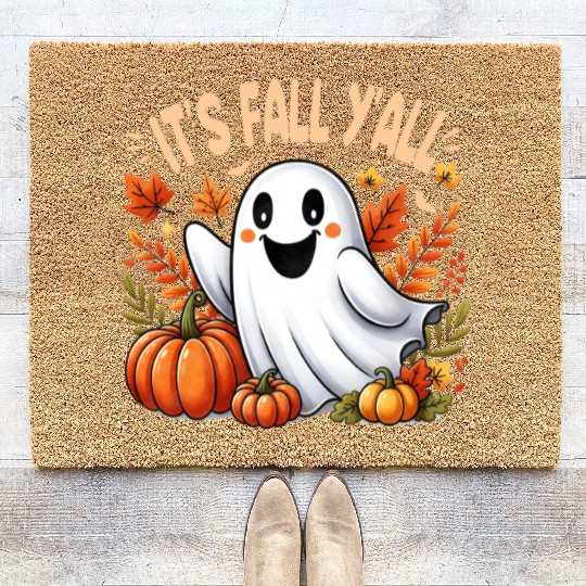 Retro It s Fall Y all Pumpkin Spice Latte Coir Doormats