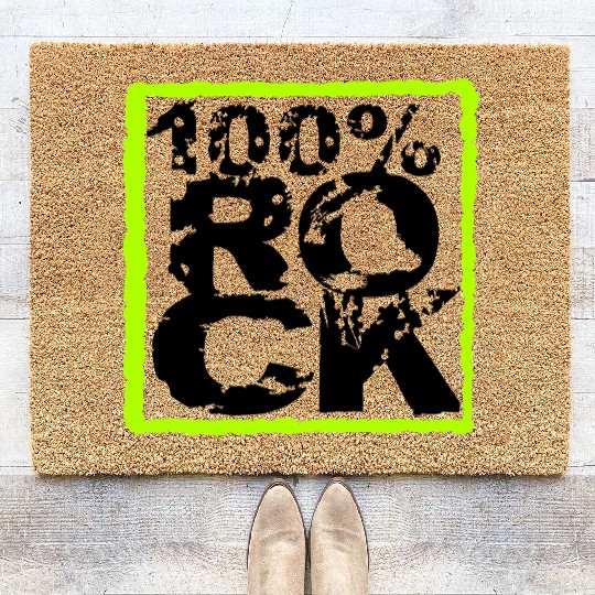 100 % Percent Rock Heavy Metal Music Text Logo Coir Doormats