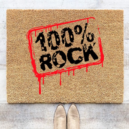 100 % Percent Rock Heavy Metal Music Text Logo Coir Doormats