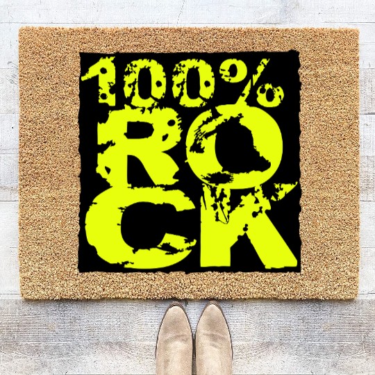 100 % Percent Rock Heavy Metal Music Text Logo Coir Doormats