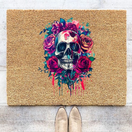 Santa Muerte - Mexican Folk Culture Saint Coir Doormats