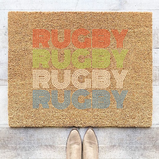 Rugby Coach Retro Vintage Cool Rugby Coir Doormats