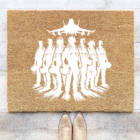 Air Force Pilots Cool Airplane Portrait Coir Doormats