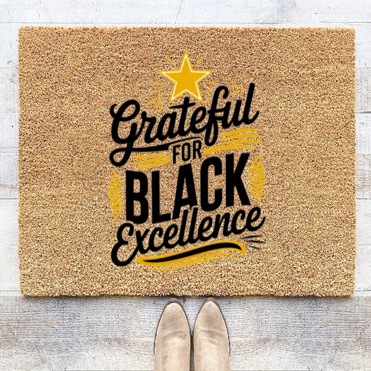 Grateful for Black Excellence Coir Doormats