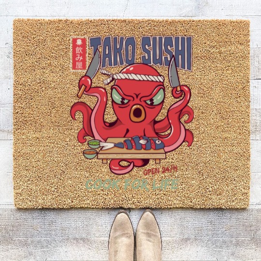 Octopus Sushi Bar Raw fish roll Takoyaki Coir Doormats