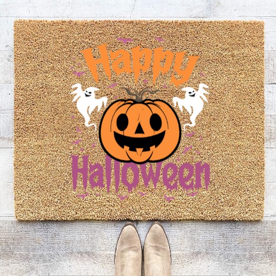 Trick Or Treat Happy Halloween Funny Pumpkin 2024 Coir Doormats