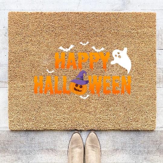 Trick Or Treat Happy Halloween Costume Ghost Scary Coir Doormats