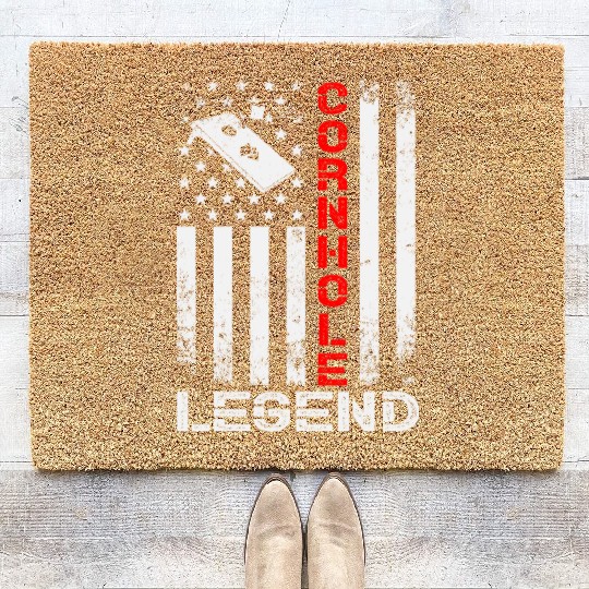 Cornhole Legend US American Flag Coir Doormats
