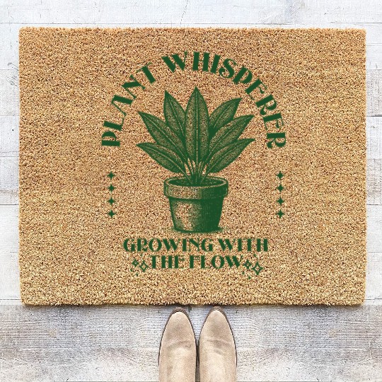 Plant Whisperer Growing With The Flow Funny Garden Coir Doormats