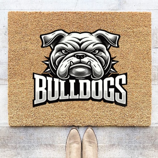 Bulldogs Mascot Back To School Team Spirit Coir Doormats