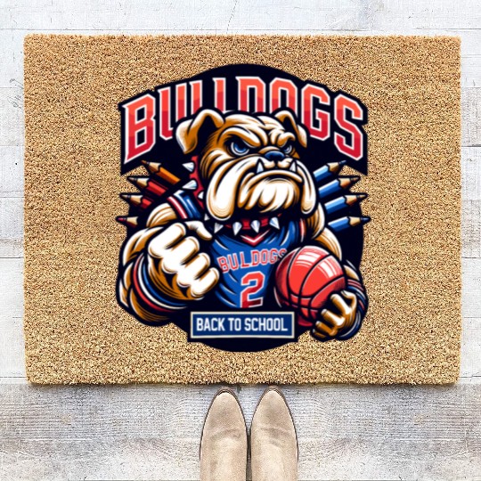 Bulldogs Mascot Back To School Team Spirit Coir Doormats