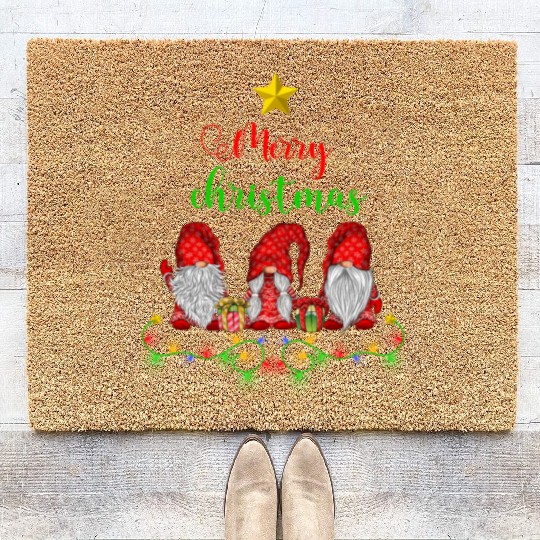 Gnomes Christmas Tree Funny Xmas Holidays Coir Doormats