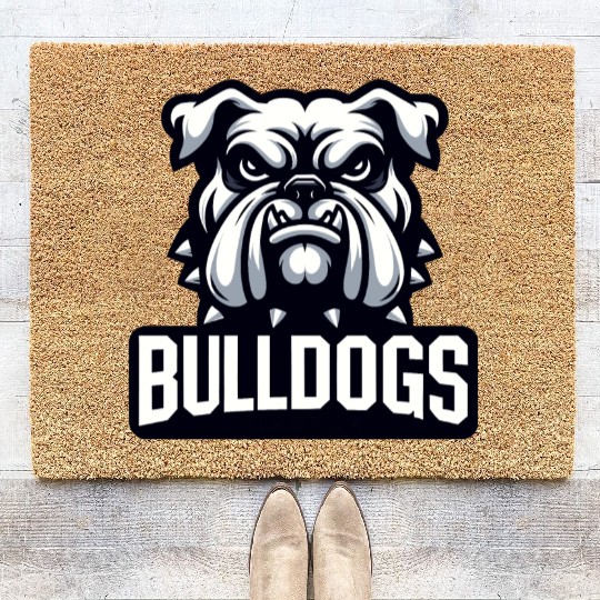 Bulldogs Mascot Back To School Team Spirit Coir Doormats