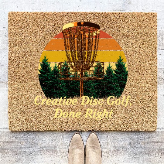 Creative Disc Golf Done Motivational Quote Golfer Coir Doormats