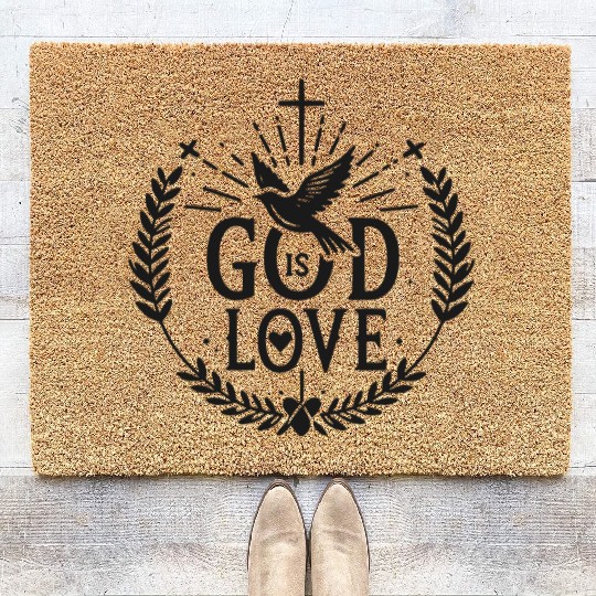 God is Love Coir Doormats