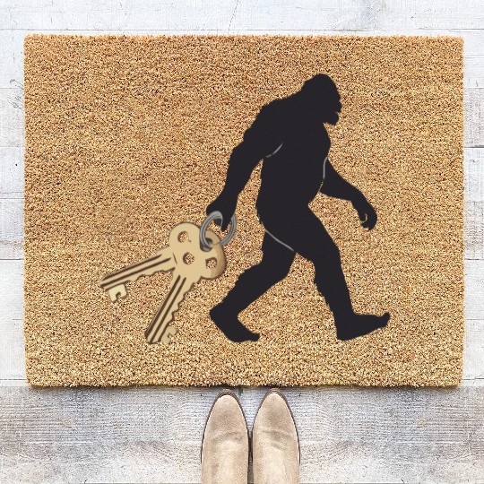 Realistic Bigfoot Silhouette Coir Doormats Sasquatch