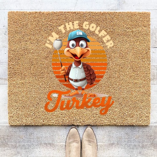 Thanksgiving Golf I'm The Golfer Turkey Coir Doormats