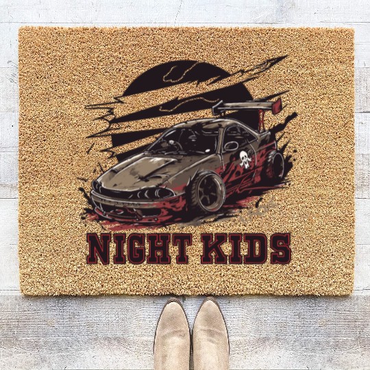 Trashy JDM Street Racer Night Kids Coir Doormats