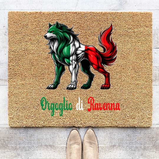 The pride of Ravenna Italy flag Coir Doormats