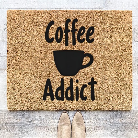 Coffee Addict Minimalist Design Coir Doormats