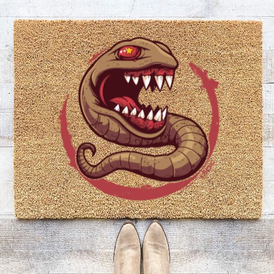 The Communist Worm: Comrade of Horror Coir Doormats