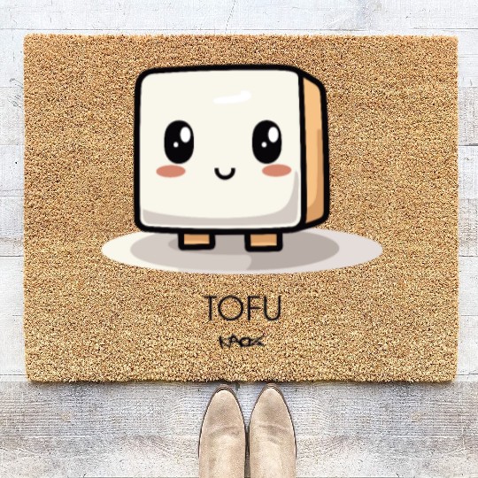Cute Chibi Kawaii Tofu Coir Doormats