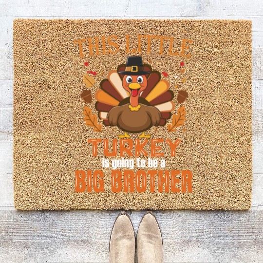This little turkey big brother Coir Doormats