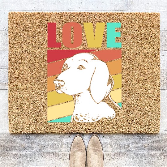 Retro German Shorthaired Pointer Dog I Love My GSP Coir Doormats