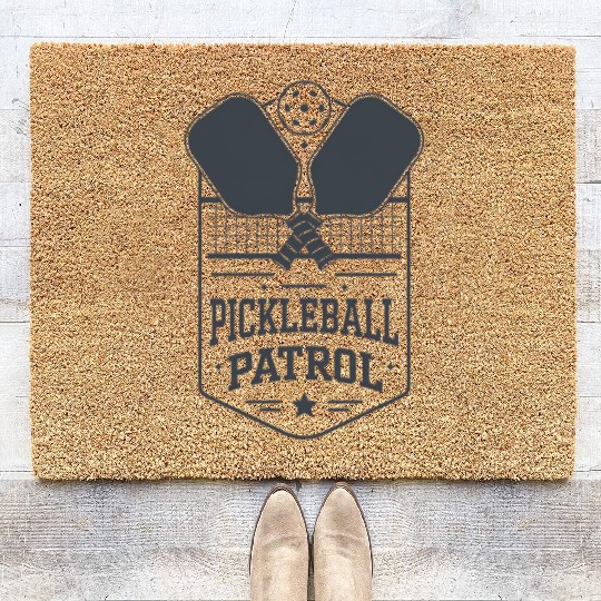 Pickleball Patrol, Pickleball Lovers Enthusiasts Coir Doormats
