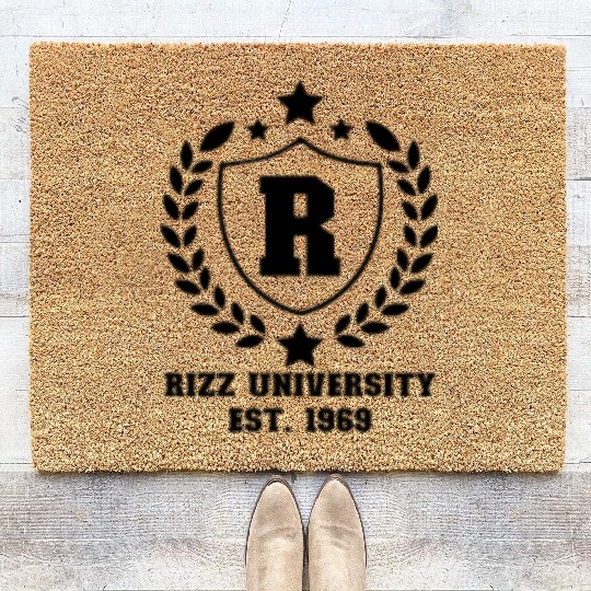 Rizz University Est. 1969 Rizz Academy Rizzlerrizz Coir Doormats